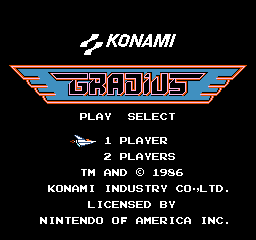 Gradius title screen for NES